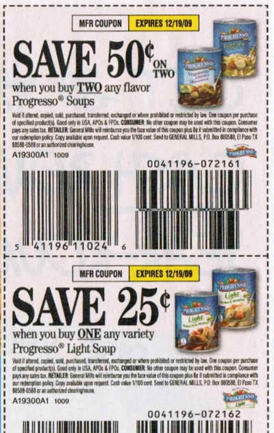 Free Coupons Online Printable Progresso Soup Coupons