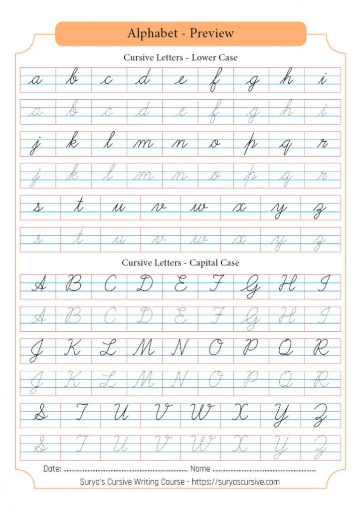 Free Cursive Writing Worksheets SuryasCursive