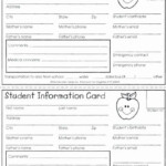 Free Emergency Contact Card Template Lovely Student Information Card