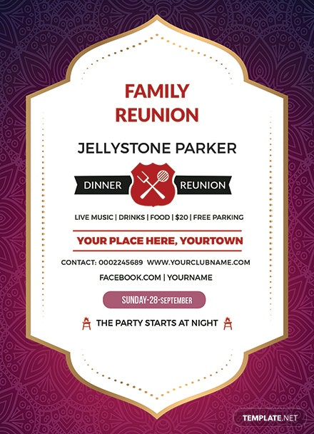 Free Family Dinner Reunion Invitation Template Download 344 