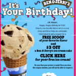 FREE IS MY LIFE FREE ON YOUR BIRTHDAY Ben Jerry s Ice Cream