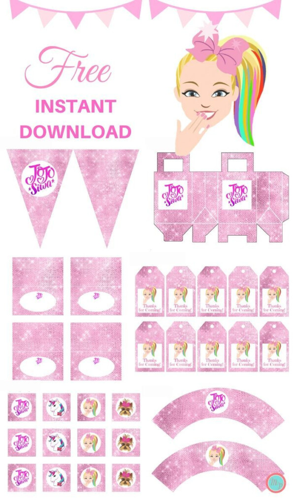 Free JoJo Siwa Party Printable Instant Download Jojo Siwa Birthday 