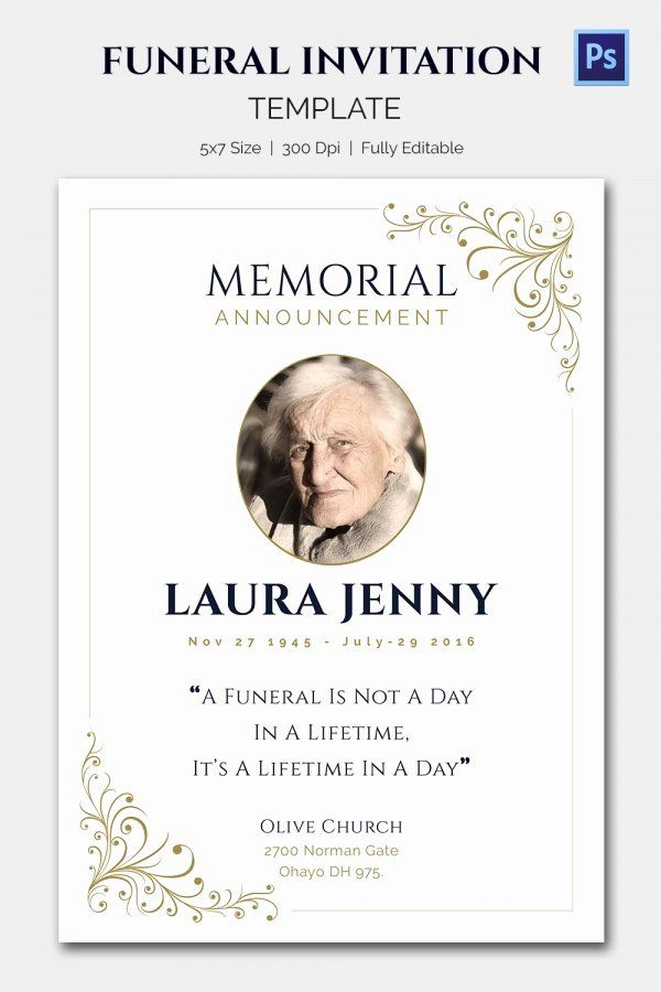 Free Memorial Cards Template Best Of Funeral Invitation Template 12 