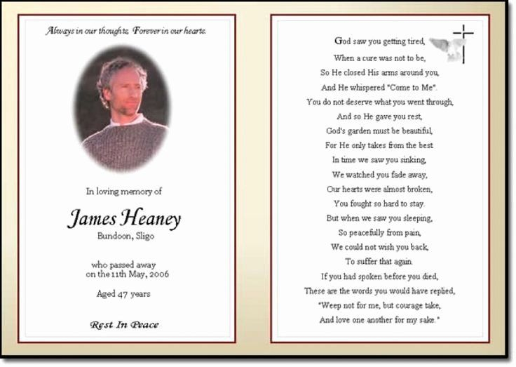 Free Memorial Cards Template Inspirational Best 25 Funeral Prayers 