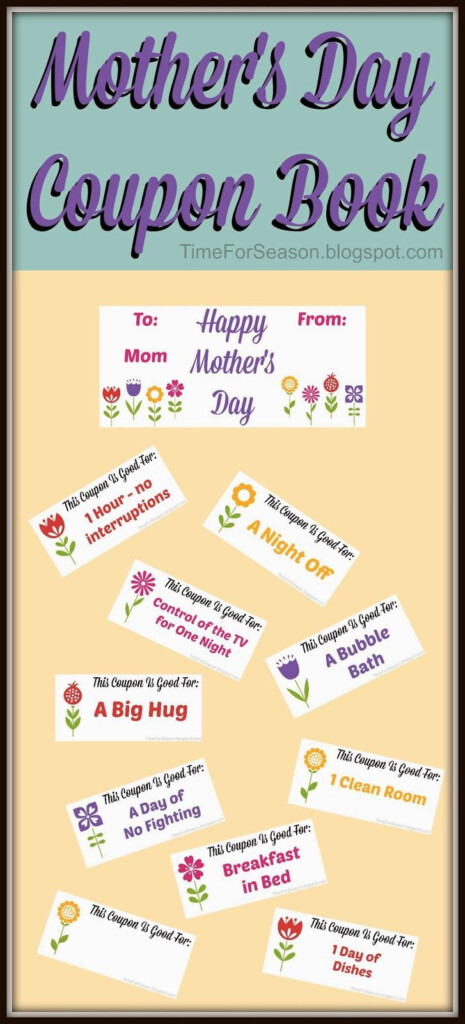 Free Mother s Day Coupon Book Printable Mother s Day Coupons 
