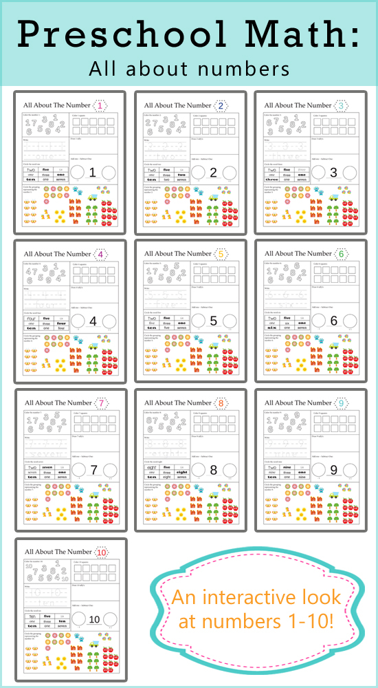 FREE Preschool Math Printables All About Numbers Free Homeschool Deals