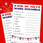 Free Printable 4th Of July Word Scramble Easy Medium Hard