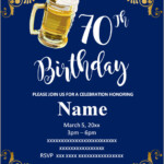 FREE Printable 70th Birthday Invitations Templates Party Invitation