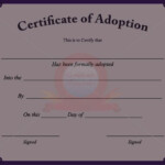 Free Printable Adoption Papers Fake Adoption Certificate Fake