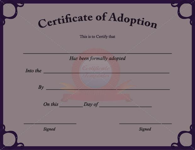 Free Printable Adoption Papers Fake Adoption Certificate Fake 