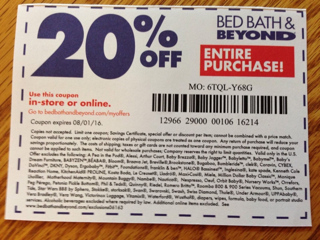 Free Printable Bed Bath And Beyond 20 Off Coupon Free Printable