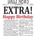 Free Printable Birthday Newspaper Items Similar To Newspaper Card