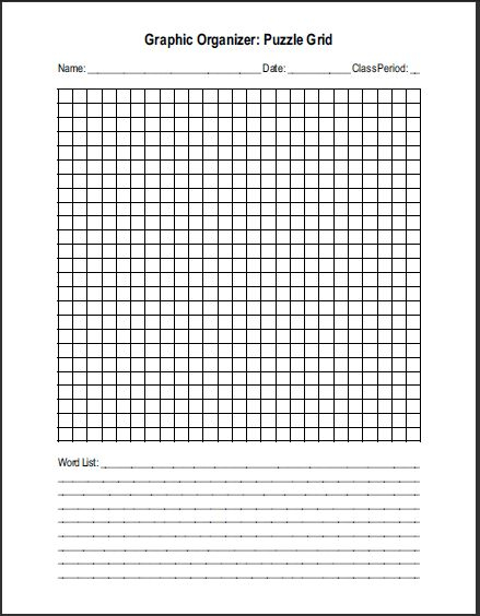 Free Printable Blank Word Search Puzzle Grid Student Handouts Free