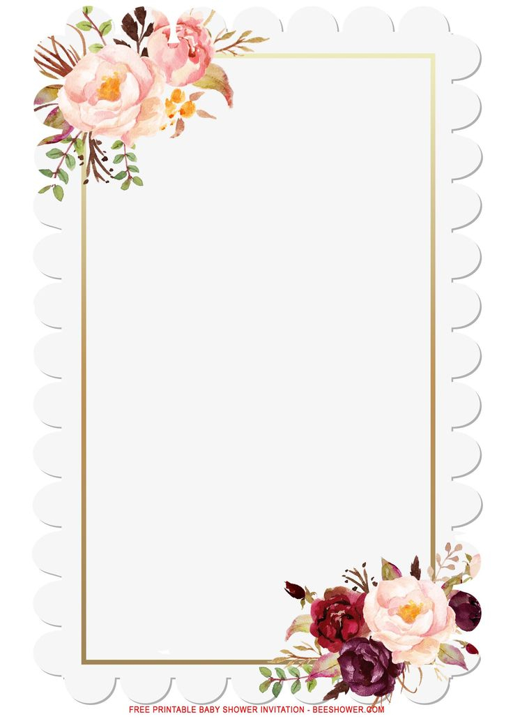 FREE Printable Blush Pink Gold Frame Invitation Templates Pink