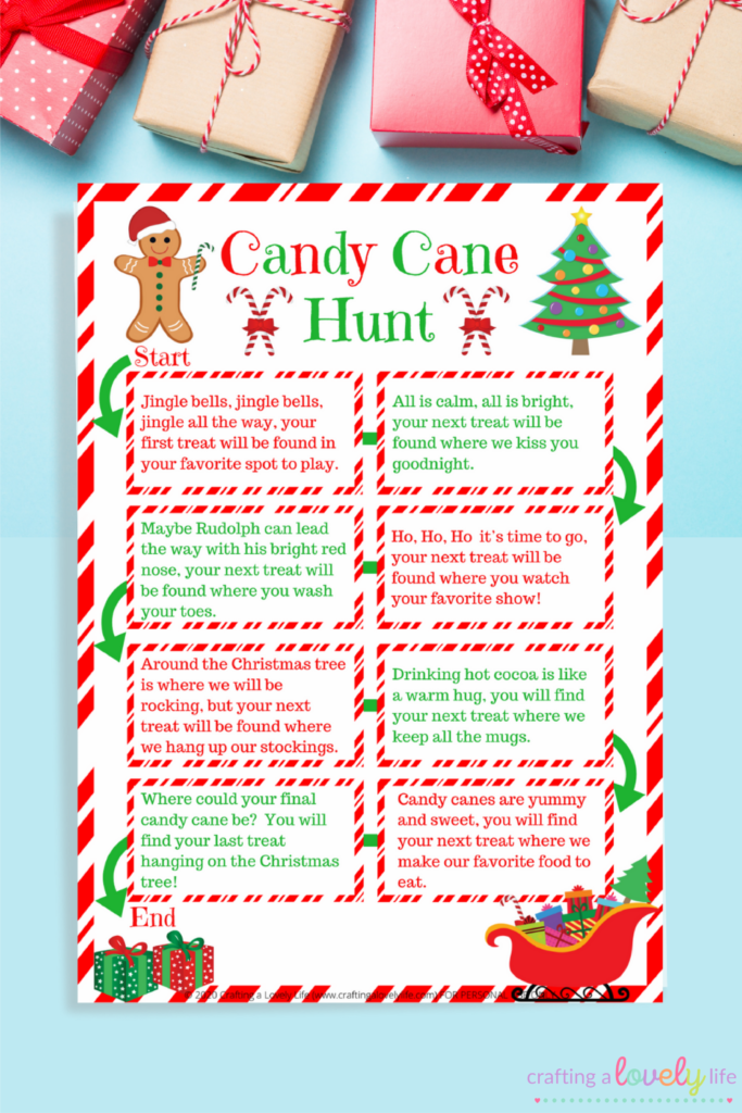 Free Printable Candy Cane Hunt Game