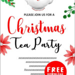 Free Printable Christmas Tea Party Invitations Templates Christmas