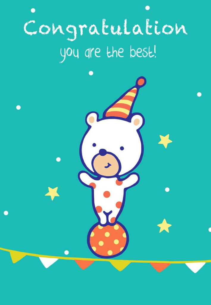 Free Printable Congratulations Bear Greeting Card Congratulations 