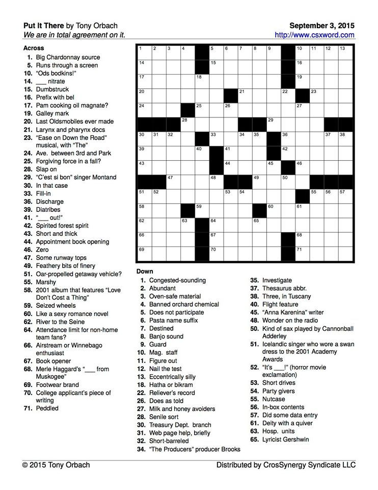 Free Printable Crosswords Medium Difficulty General Knowledge Free 