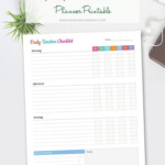 Free Printable Daily Routine Checklist Template Daily Routine Planner