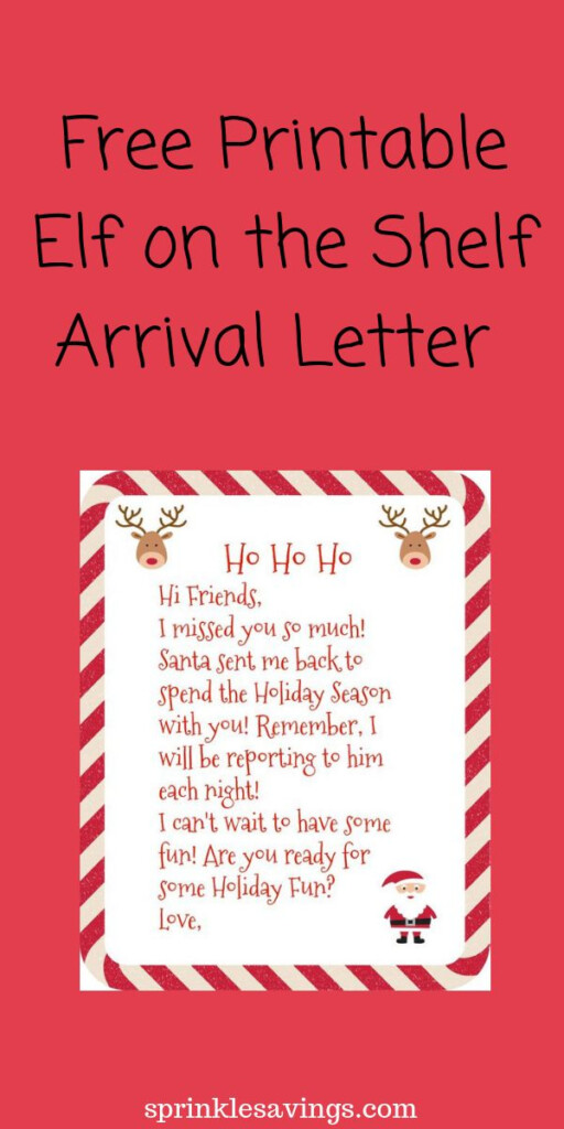 Free Printable Elf On The Shelf Arrival Letter Elf On Shelf Letter 