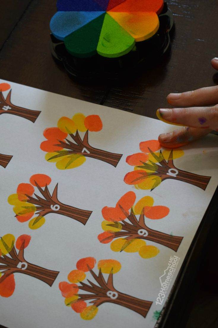 FREE Printable Fingerprint Counting Worksheets Activity Fall