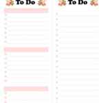 Free Printable Floral To Do List Planner Half Sheet Lovely Planner