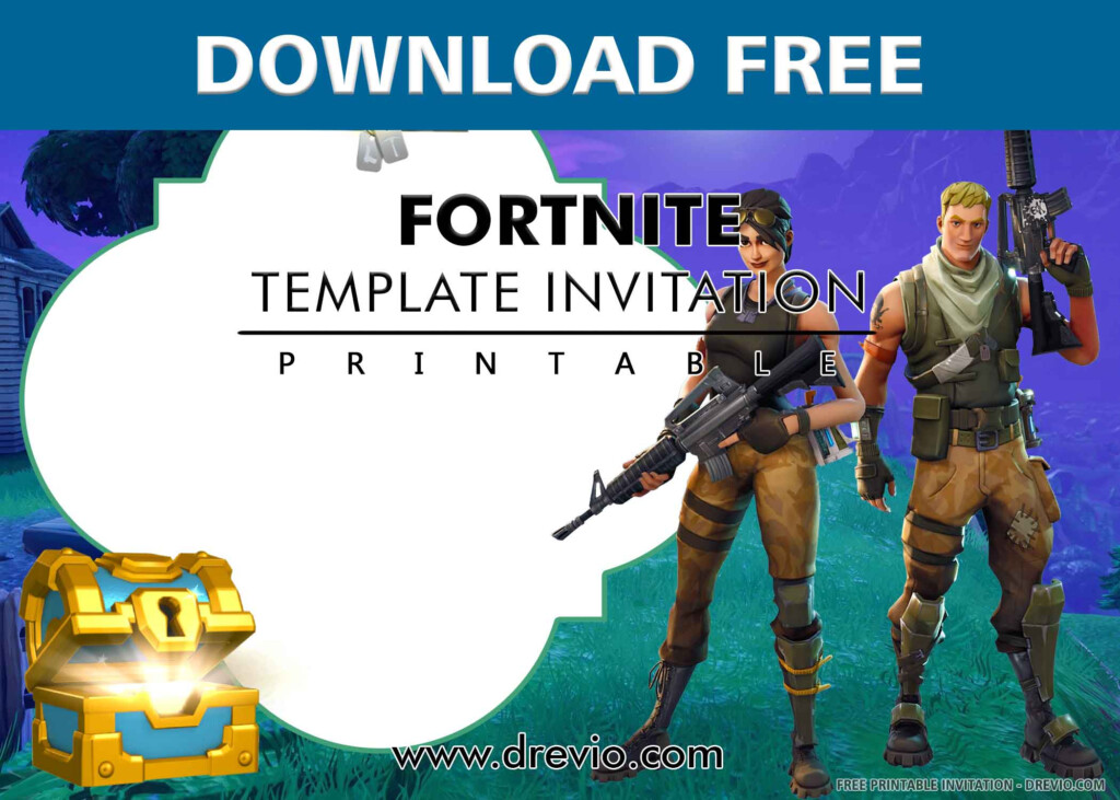  FREE PRINTABLE Fortnite Games Birthday Invitation Templates DREVIO