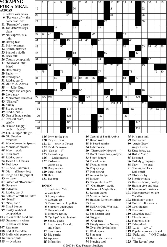 Free Printable Frank Longo Sunday Crossword Puzzles Premier 