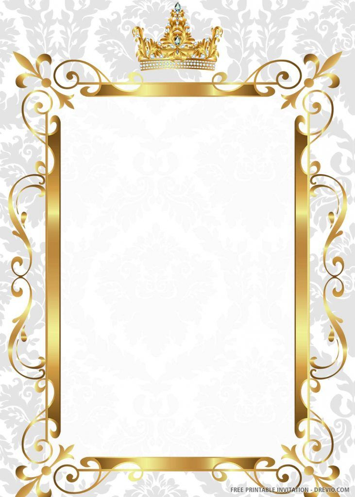 FREE PRINTABLE Gold Royal Wedding Invitation Templates Royal