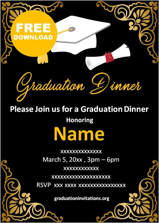 Free Printable Graduation Dinner Invitations Templates Graduation