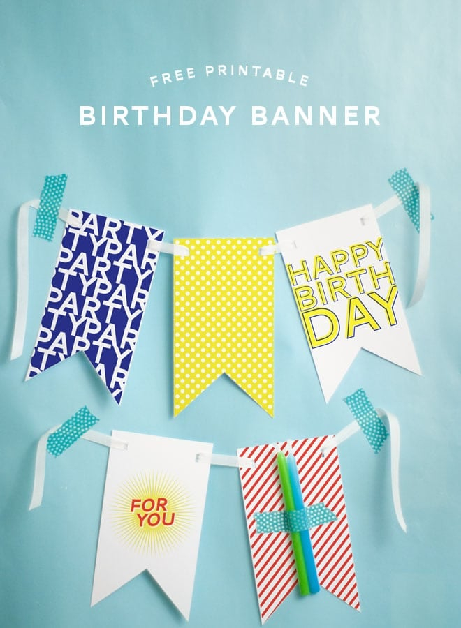 Free Printable Happy Birthday Banner Pizzazzerie