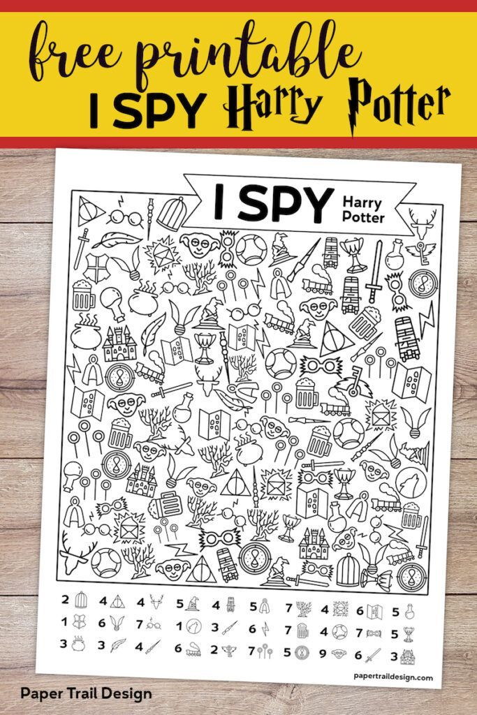 Free Printable Harry Potter I Spy Game Paper Trail Design cole 