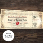 FREE Printable Hogwarts Express Ticket Invitation Template Harry