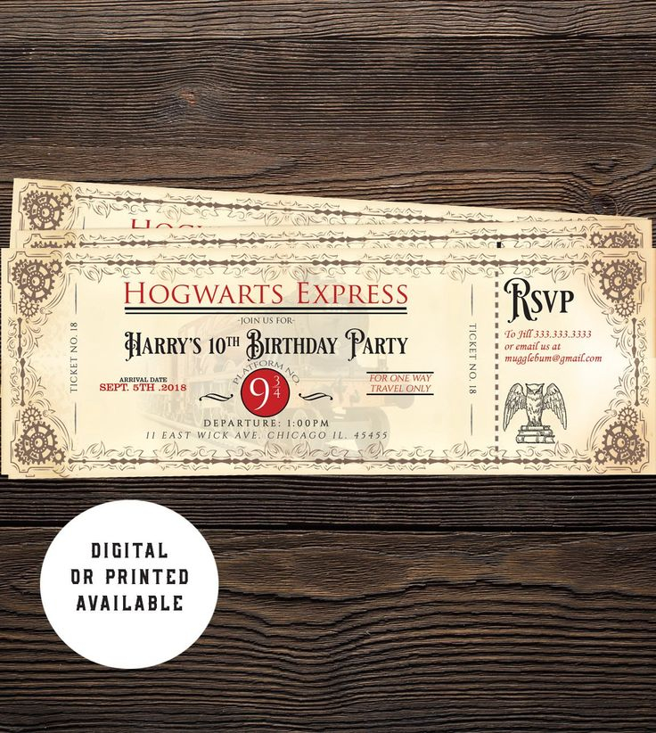 FREE Printable Hogwarts Express Ticket Invitation Template Harry 