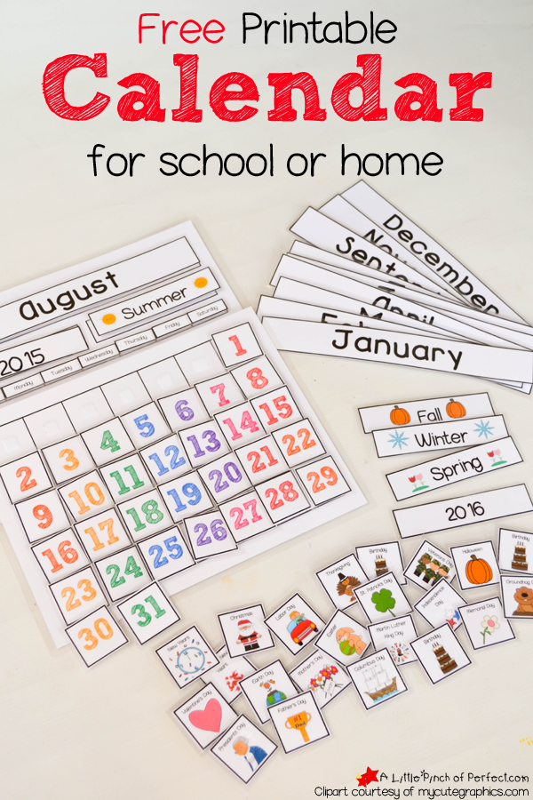 FREE Printable Interactive Preschool Calendar Free Homeschool Deals