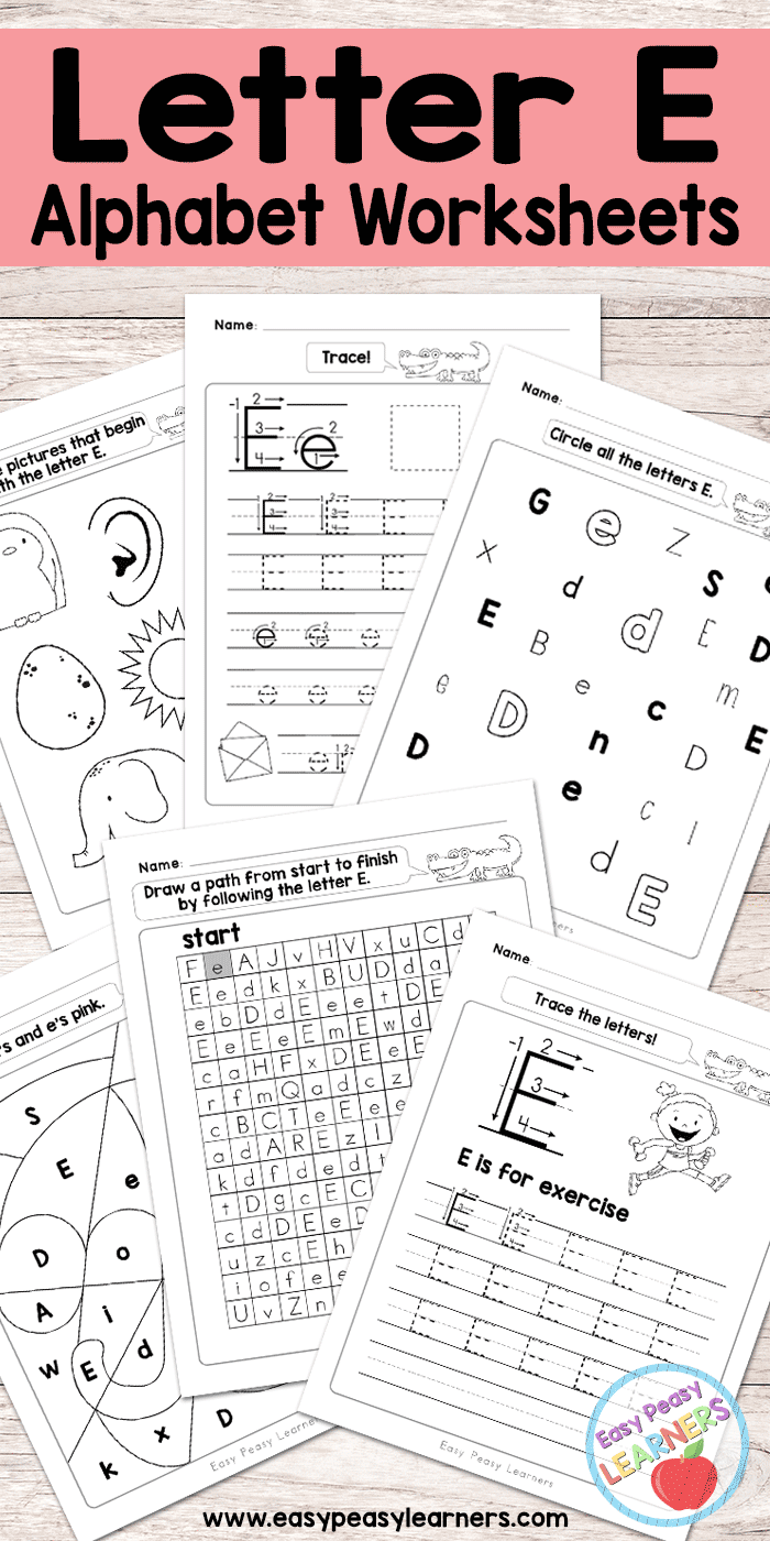 Free Printable Letter E Worksheets Alphabet Worksheets Series Easy