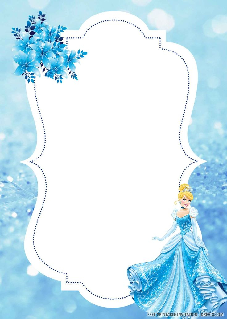 FREE PRINTABLE Lovely Cinderella Birthday Invitation Templates