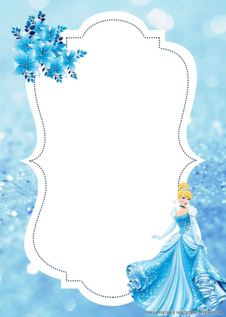  FREE PRINTABLE Lovely Cinderella Birthday Invitation Templates 