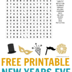 Free Printable New Years Kid s Activity Word Search