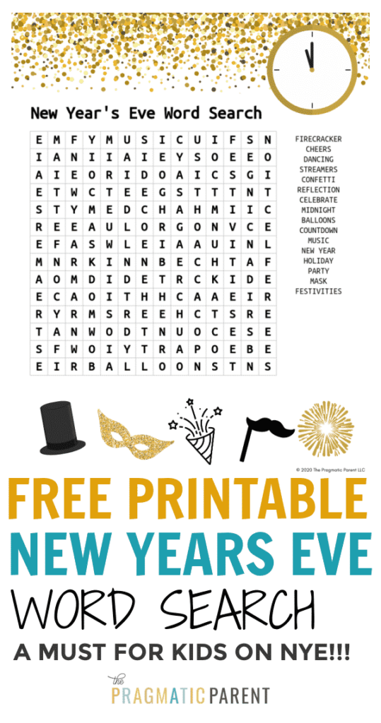  Free Printable New Years Kid s Activity Word Search