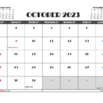 Free Printable October 2023 Calendar 12 Templates