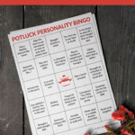 Free Printable Potluck Personality Bingo Game Adult Party Games For