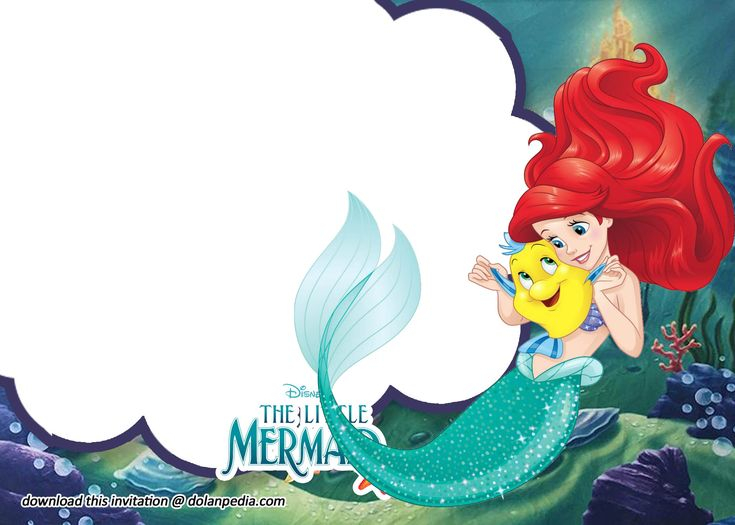 Free Printable Princess Ariel The Little Mermaid Invitation Templates