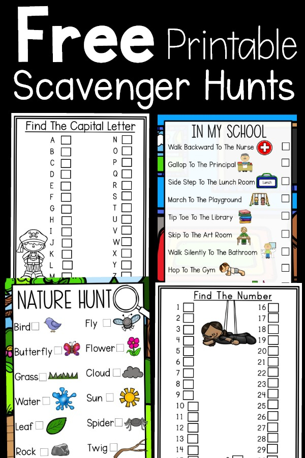 Free Printable Scavenger Hunts Pink Oatmeal