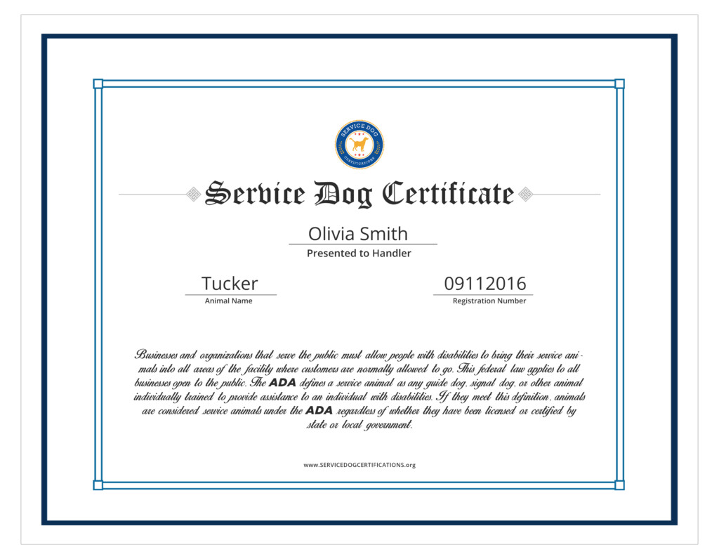 Free Printable Service Dog Certificate That Are Fan Harper Blog