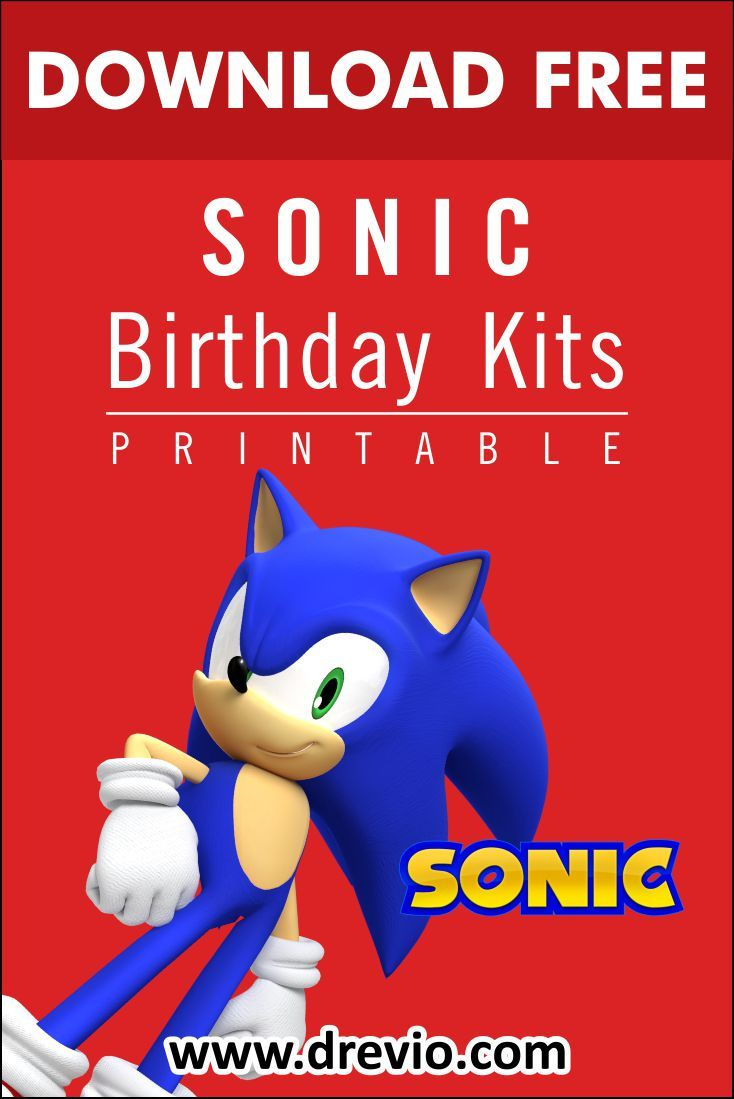 FREE PRINTABLE Sonic The Hedgehog Birthday Party Kits Templates