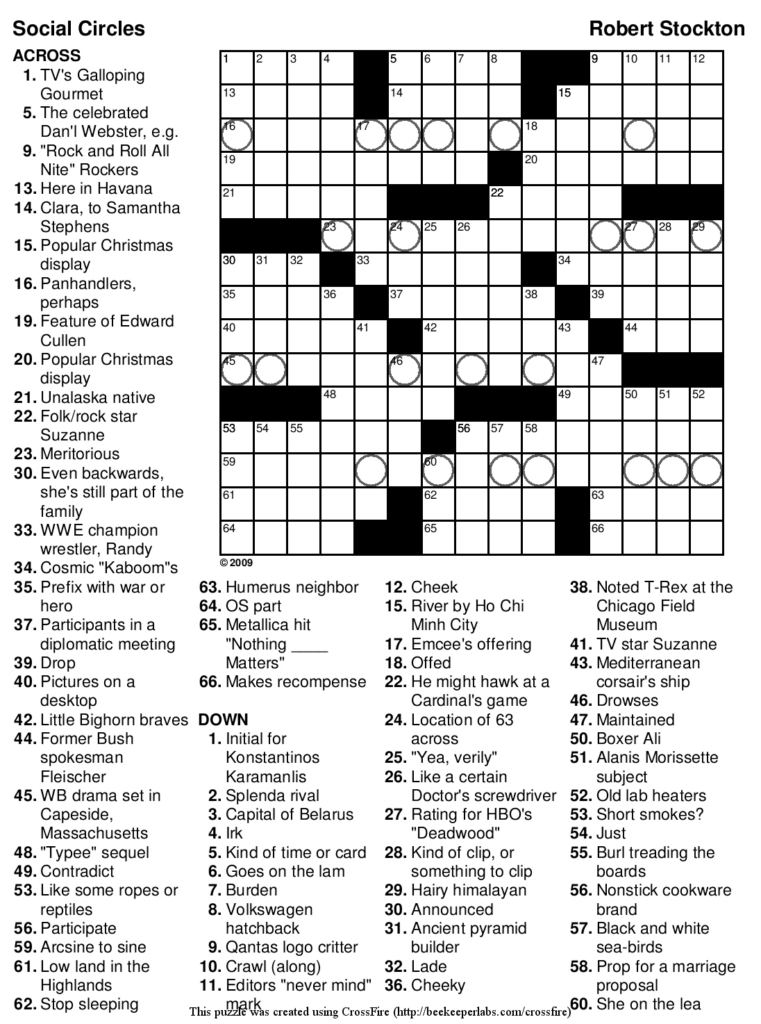 Free Printable Sports Crossword Puzzles Free Printable