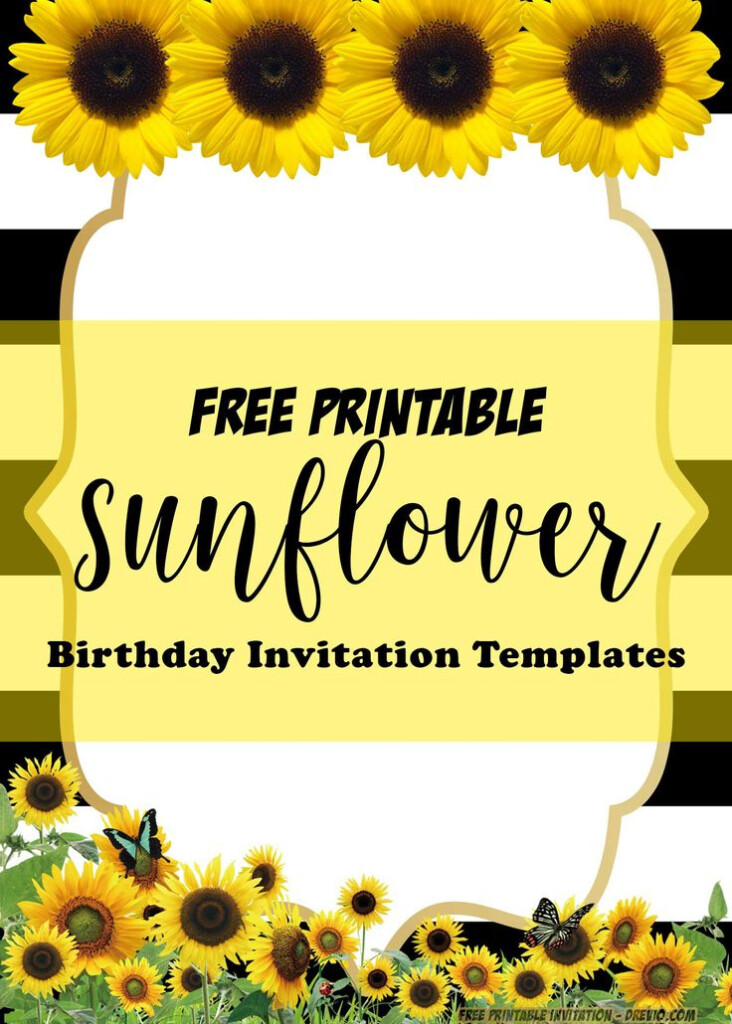 FREE Printable Sunflower Birthday Invitation Templates Birthday 