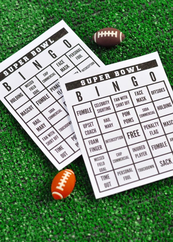 FREE Printable Super Bowl Bingo Super Bowl Party Ideas Super Bowl