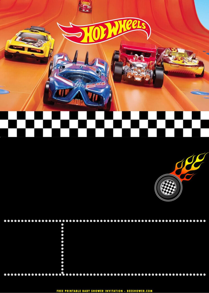  FREE Printable Super Cool Hot Wheels Birthday Invitation Templates 